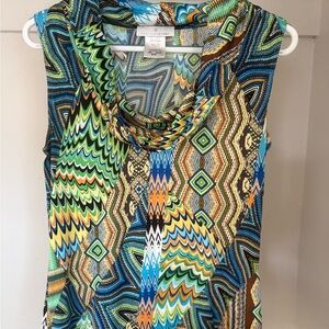 Papillon Blanc Multicolor Sleeveless Blouse